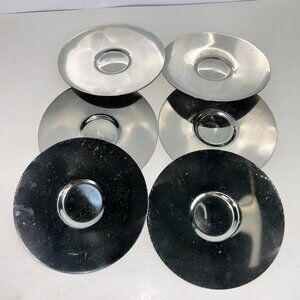SIX Bodum Stainless Steel Coffee Saucers 6" Diameter #28 Jorgensen